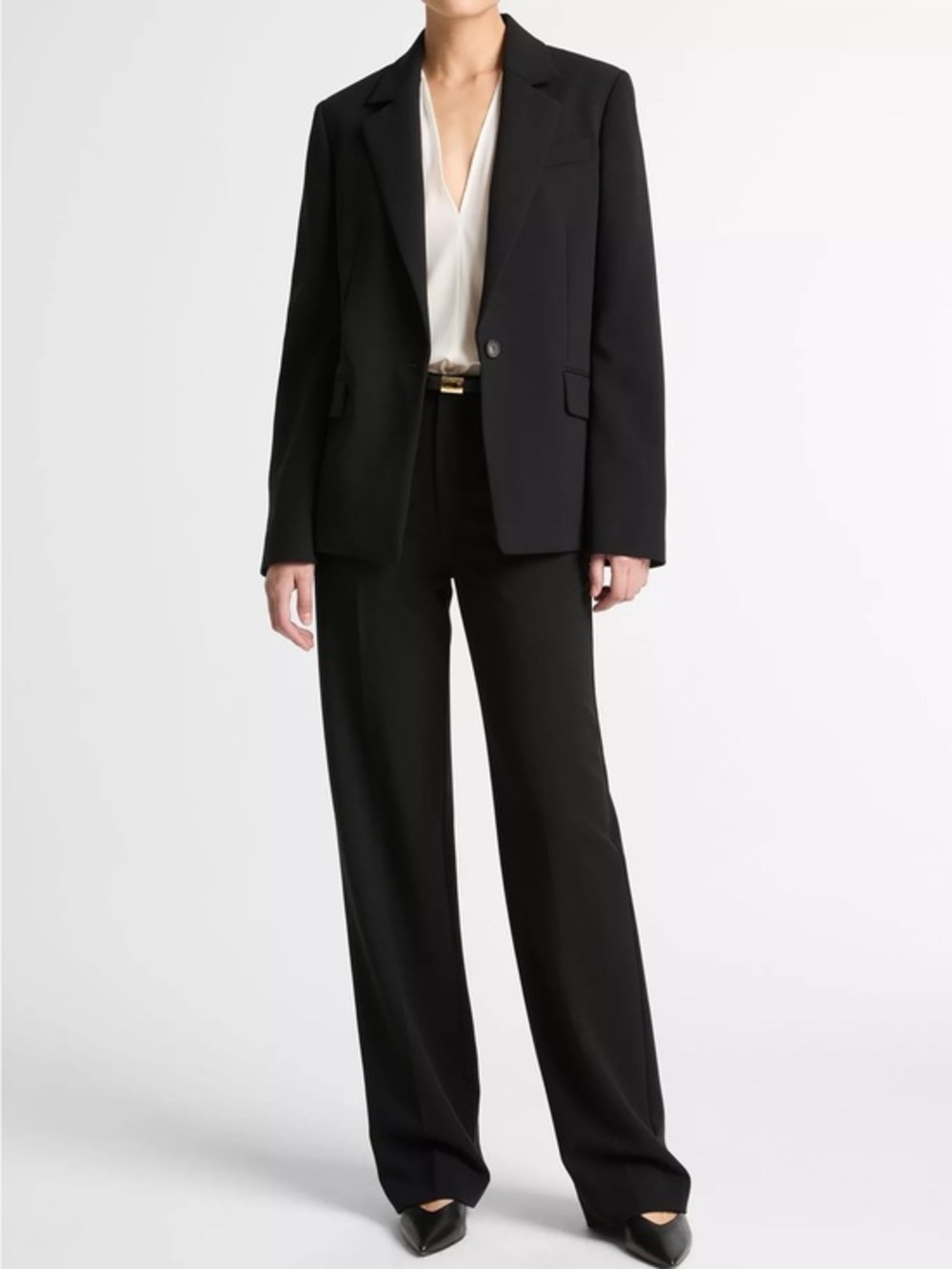 Vince Soft Sculpture Single-Breasted Blazer in Black Size 12
